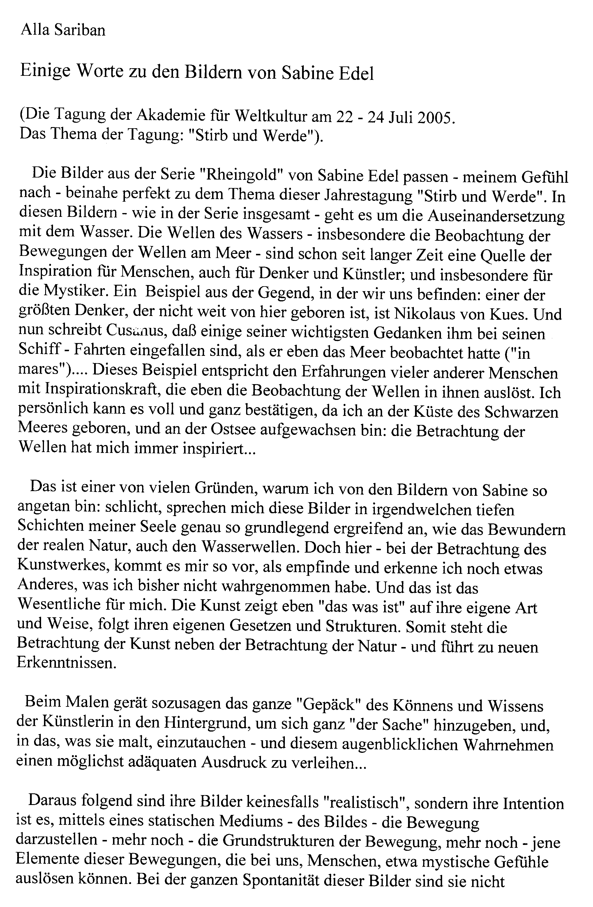 Alla Sariban zu Rheingold, Seite 1